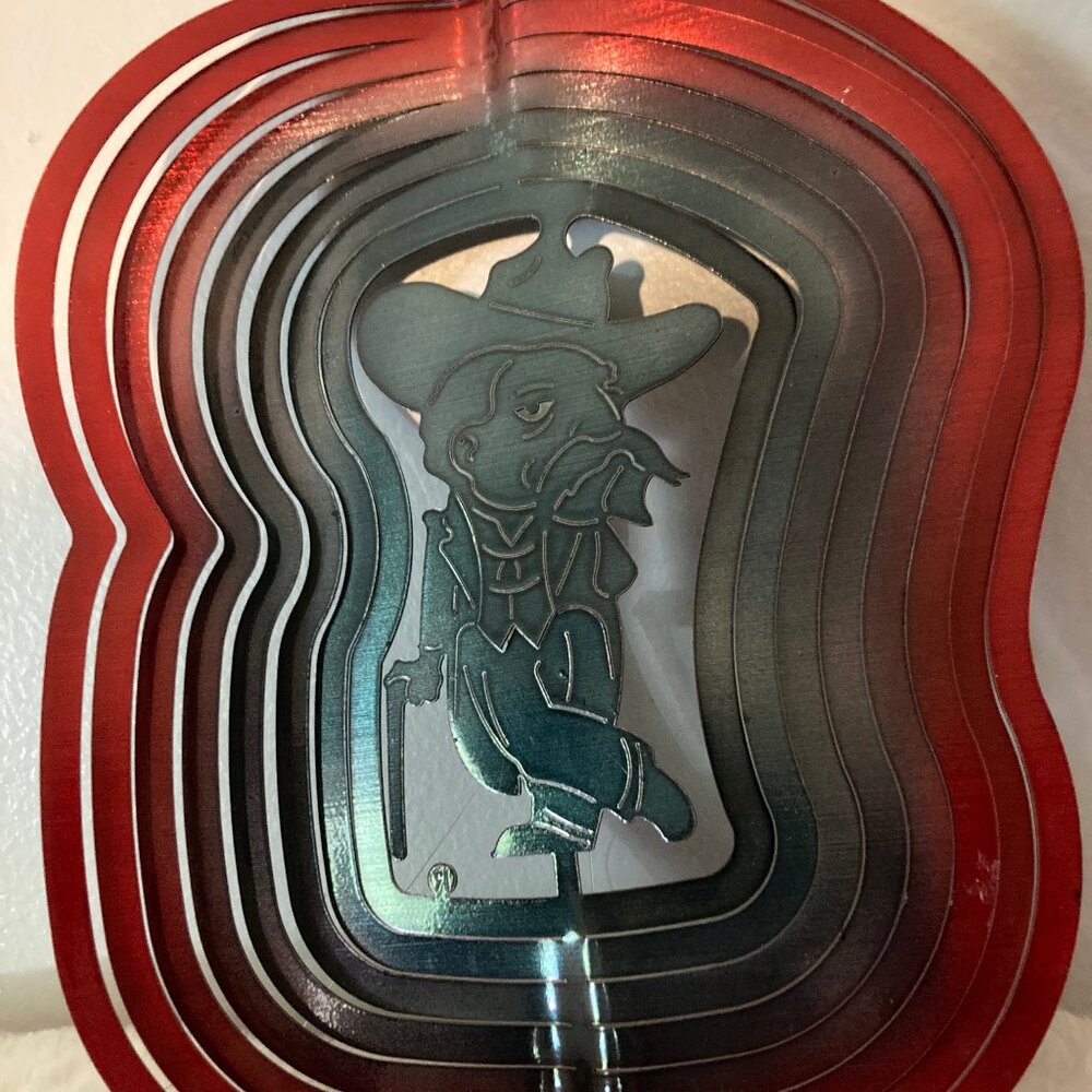Ole Miss Colonel Reb Hanging Wind Spinner 7" x 10"